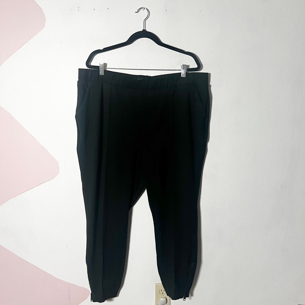 Universal Standard Ponte Pants XL Black Ankle Zip Pull On Stretch